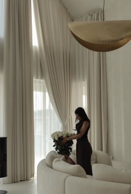 KREMOWA DWUWARSTWOWA ZASŁONA NA WYMIAR NATURAL 20 Z PODSZEWKĄ PALERMO 07