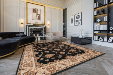 WEŁNIANY DYWAN ISFAHAN NERO GRANAT